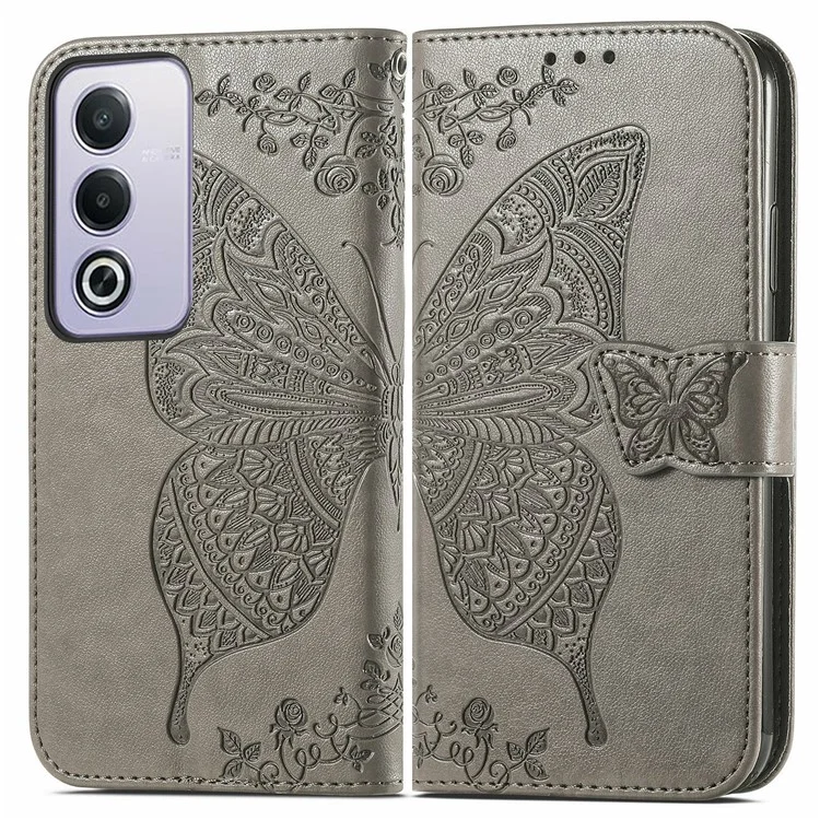 For Oppo A80 5G Case PU Leather Wallet Phone Cover Butterfly Pattern - Pink-Cellmalls