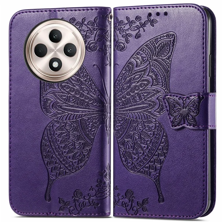 For Oppo F27 5G Case PU Leather Wallet Phone Cover Butterfly Pattern - Pink-Cellmalls