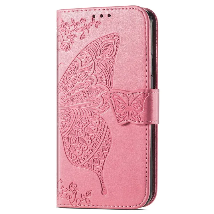 For Oppo Reno12 F 5G Case PU Leather Wallet Phone Cover Butterfly Pattern - Pink-Cellmalls