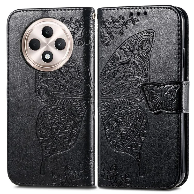 For Oppo Reno12 F 5G Case PU Leather Wallet Phone Cover Butterfly Pattern - Pink-Cellmalls