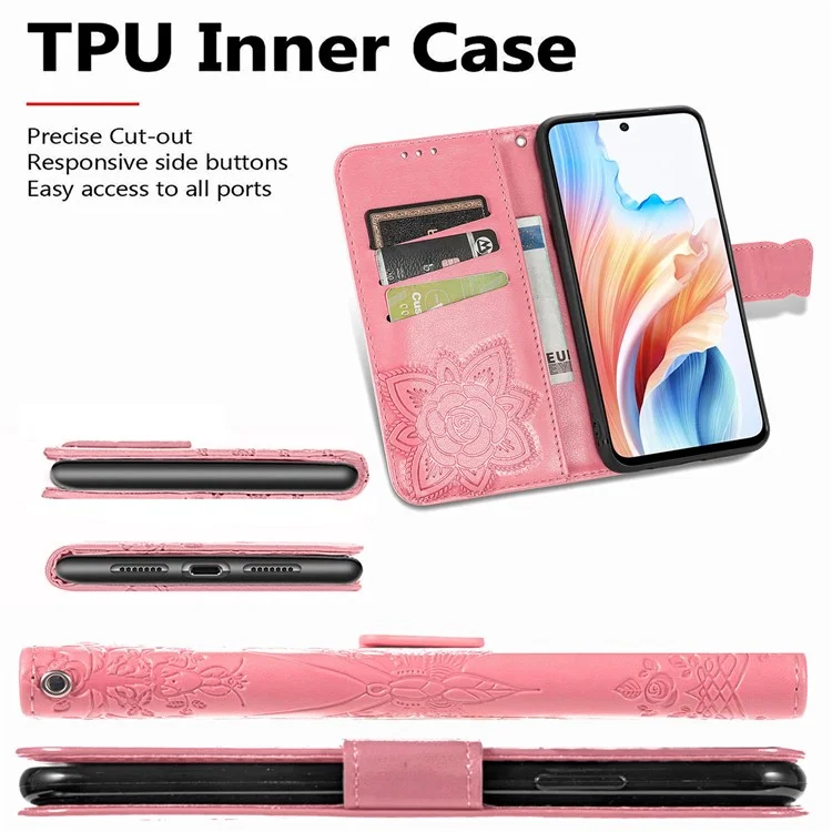 Phone Stand Case for Oppo A79 5G / A2 5G PU Leather Phone Cover - Black-Cellmalls