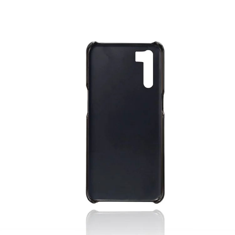 KSQ with Double Card Slots PU Leather Coated PC Shell for Oppo A91/F15 - Black-Cellmalls