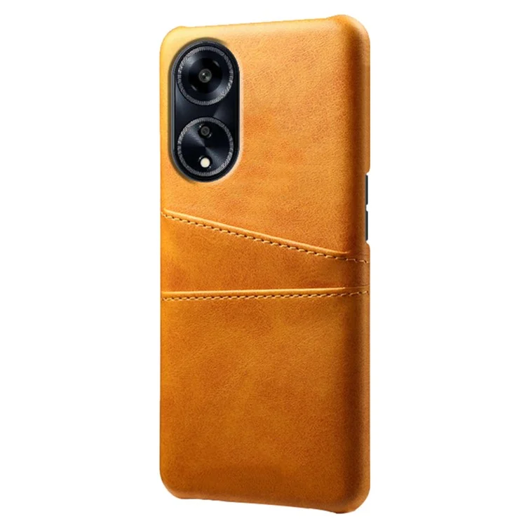 For Oppo A1 5G / A98 5G / F23 5G Dual Card Slots Phone Cover PU Leather Coated PC Protective Case - Orange-Cellmalls