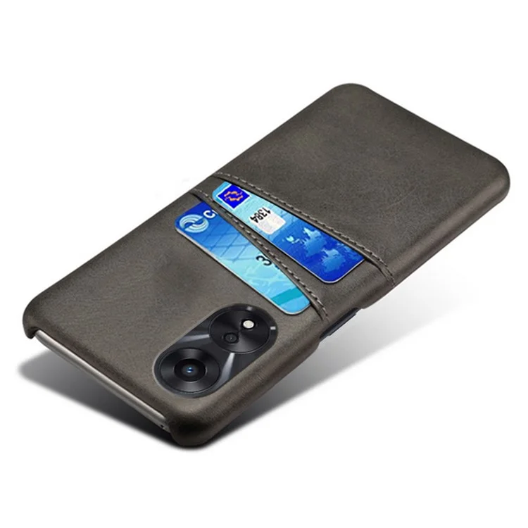 For Oppo A38 4G / A18 4G Case Drop-proof PU Leather+PC Phone Protector with 2 Card Holders - Black-Cellmalls