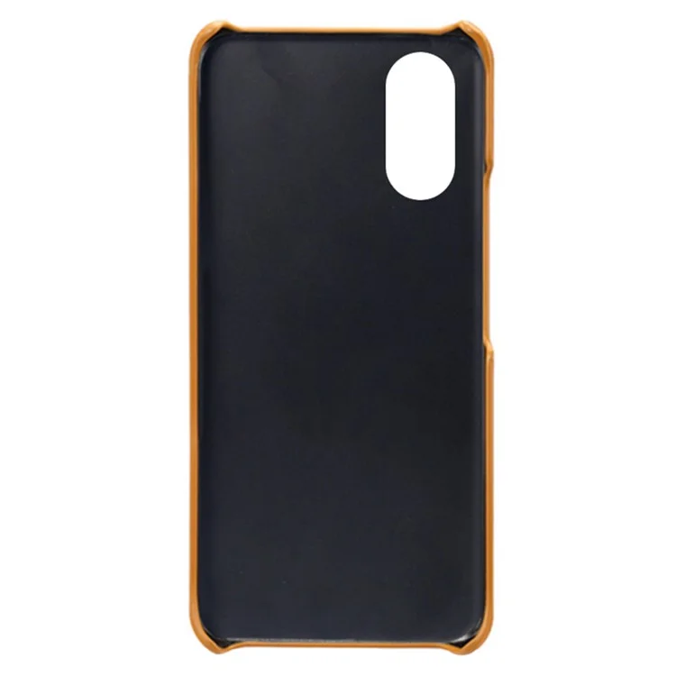 For Oppo A17 4G / A17k 4G Cell Phone Case Dual Card Slots Anti-scratch PU Leather Coated Hard PC Shock Resistant Phone Cover - Orange-Cellmalls