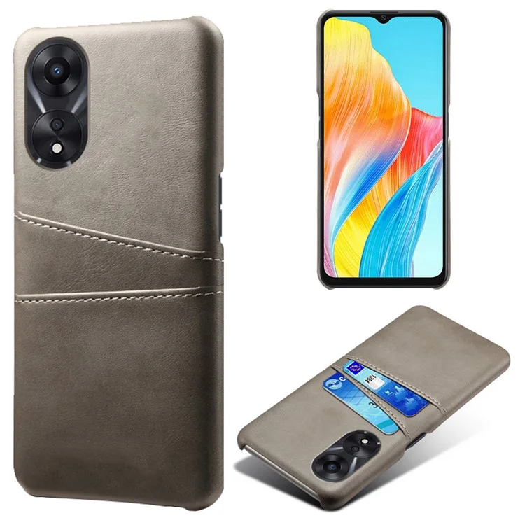 For Oppo A38 4G / A18 4G Case Drop-proof PU Leather+PC Phone Protector with 2 Card Holders - Black-Cellmalls