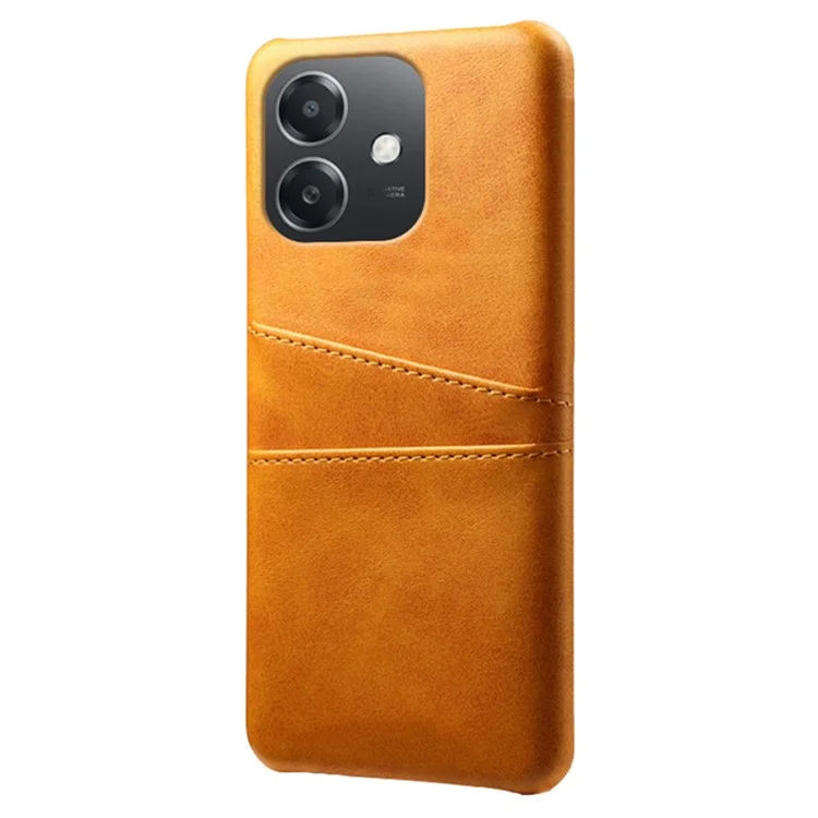 For Oppo A3x 5G (India) Case Dual Card Slots PU Leather + Hard PC Phone Cover - Orange-Cellmalls