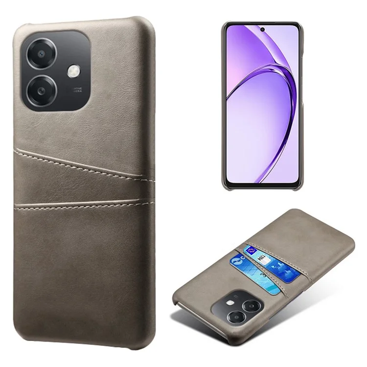 For Oppo A3x 5G (India) Case Dual Card Slots PU Leather + Hard PC Phone Cover - Orange-Cellmalls