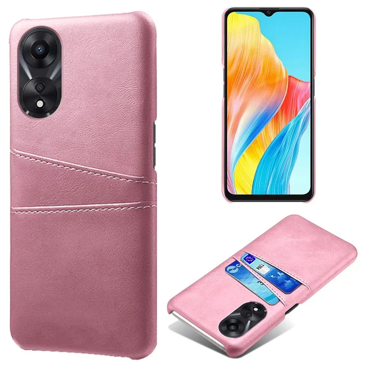 For Oppo A38 4G / A18 4G Case Drop-proof PU Leather+PC Phone Protector with 2 Card Holders - Black-Cellmalls