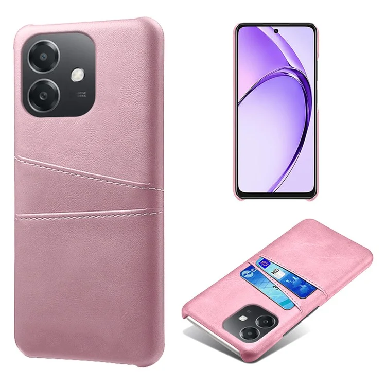 For Oppo A3x 5G (India) Case Dual Card Slots PU Leather + Hard PC Phone Cover - Orange-Cellmalls