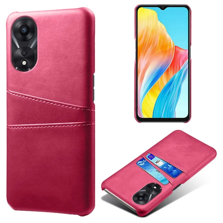 For Oppo A38 4G / A18 4G Case Drop-proof PU Leather+PC Phone Protector with 2 Card Holders - Black-Cellmalls