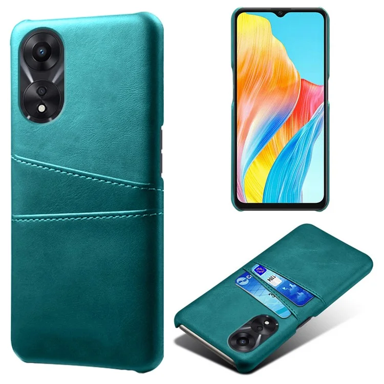 For Oppo A38 4G / A18 4G Case Drop-proof PU Leather+PC Phone Protector with 2 Card Holders - Black-Cellmalls