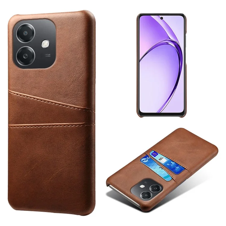 For Oppo A3x 5G (India) Case Dual Card Slots PU Leather + Hard PC Phone Cover - Orange-Cellmalls