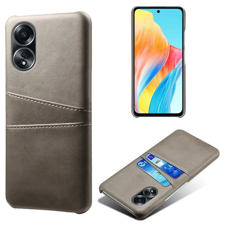 For Oppo A58 4G Case Dual Card Slots PU Leather + Hard PC Phone Cover - Orange-Cellmalls