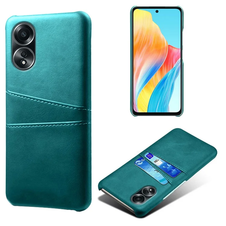 For Oppo A58 4G Case Dual Card Slots PU Leather + Hard PC Phone Cover - Orange-Cellmalls