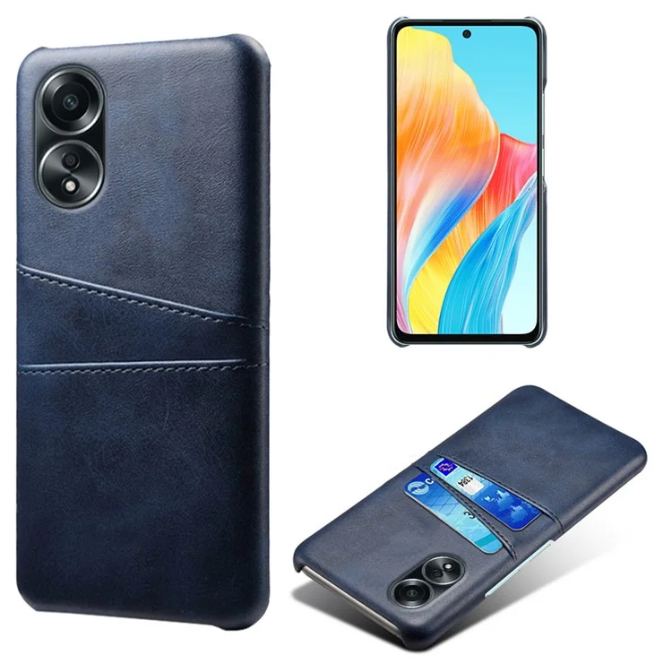 For Oppo A58 4G Case Dual Card Slots PU Leather + Hard PC Phone Cover - Orange-Cellmalls