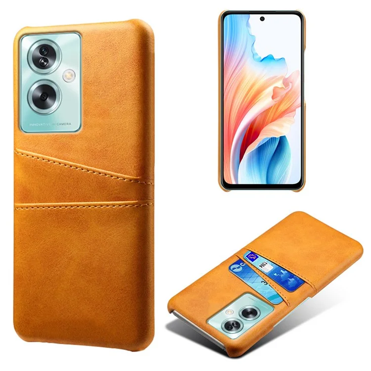 For Oppo A79 5G / A2 5G Shockproof Case Leather+PC Slim Phone Cover with Card Slots - Orange-Cellmalls