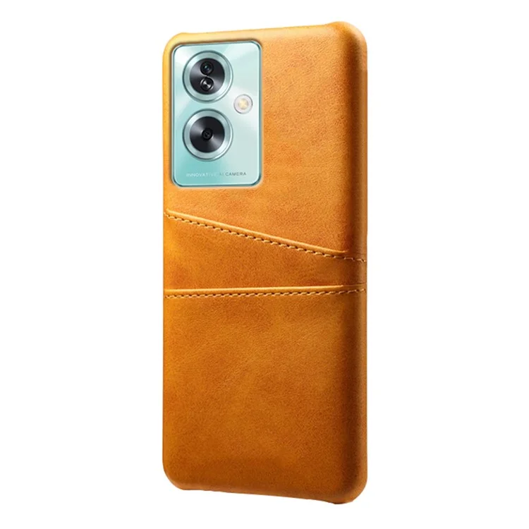 For Oppo A79 5G / A2 5G Shockproof Case Leather+PC Slim Phone Cover with Card Slots - Orange-Cellmalls