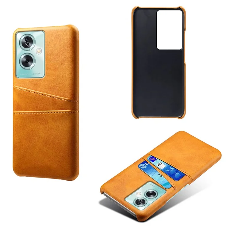 For Oppo A79 5G / A2 5G Shockproof Case Leather+PC Slim Phone Cover with Card Slots - Orange-Cellmalls