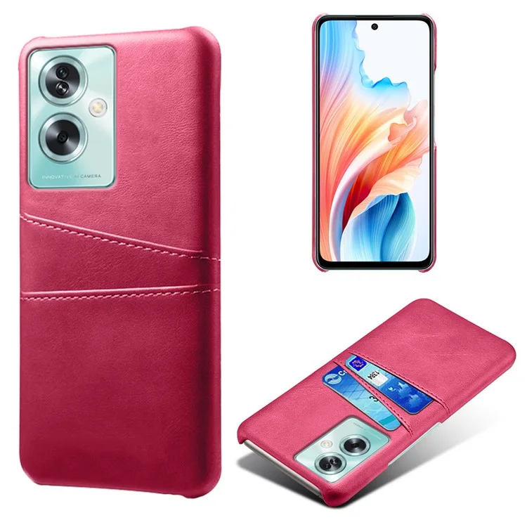 For Oppo A79 5G / A2 5G Shockproof Case Leather+PC Slim Phone Cover with Card Slots - Orange-Cellmalls