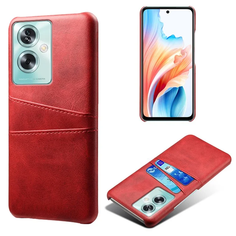 For Oppo A79 5G / A2 5G Shockproof Case Leather+PC Slim Phone Cover with Card Slots - Orange-Cellmalls