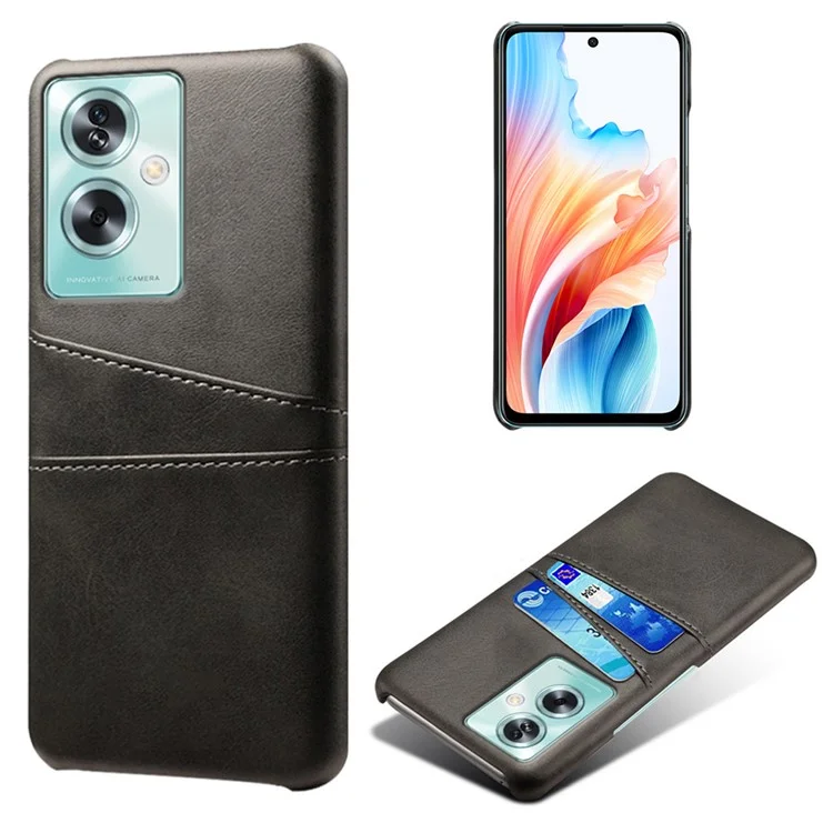 For Oppo A79 5G / A2 5G Shockproof Case Leather+PC Slim Phone Cover with Card Slots - Orange-Cellmalls