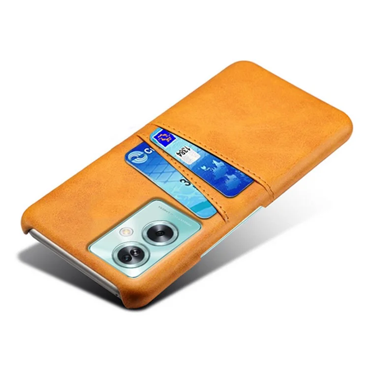 For Oppo A79 5G / A2 5G Shockproof Case Leather+PC Slim Phone Cover with Card Slots - Orange-Cellmalls