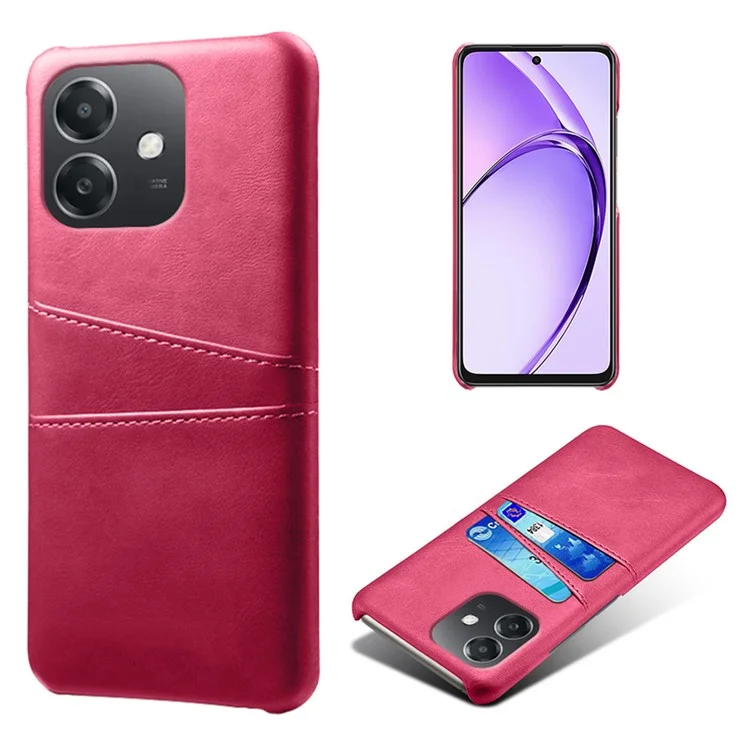 For Oppo A3x 5G (India) Case Dual Card Slots PU Leather + Hard PC Phone Cover - Orange-Cellmalls