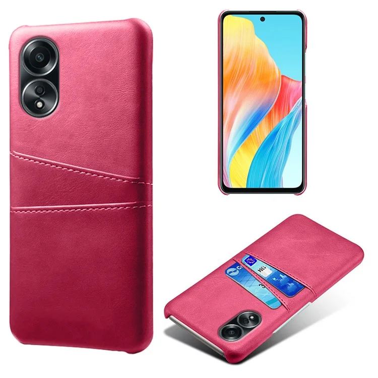 For Oppo A58 4G Case Dual Card Slots PU Leather + Hard PC Phone Cover - Orange-Cellmalls