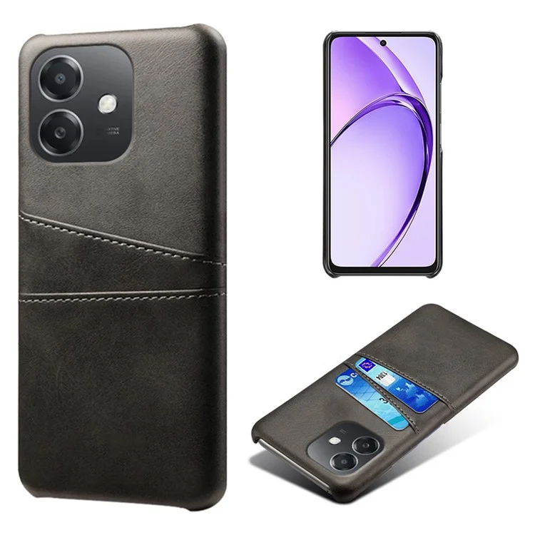 For Oppo A3x 5G (India) Case Dual Card Slots PU Leather + Hard PC Phone Cover - Orange-Cellmalls