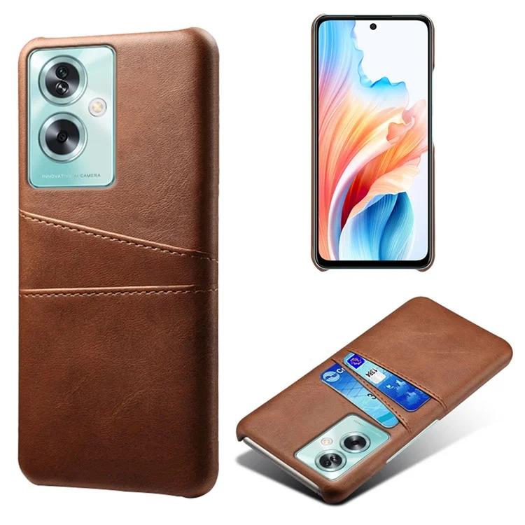 For Oppo A79 5G / A2 5G Shockproof Case Leather+PC Slim Phone Cover with Card Slots - Orange-Cellmalls