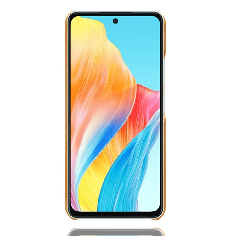 For Oppo A58 4G Case Dual Card Slots PU Leather + Hard PC Phone Cover - Orange-Cellmalls