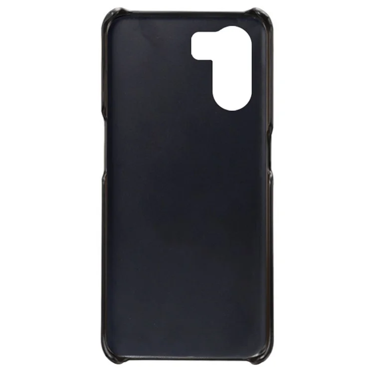 Anti-scratch Phone Case for Oppo K10 5G (China), Dual Card Slots PU Leather Coated Hard PC Cover - Black-Cellmalls