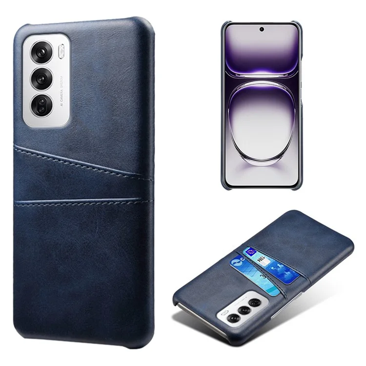 For Oppo Reno12 5G (Global) Case Dual Card Slots PU Leather + Hard PC Phone Cover - Orange-Cellmalls