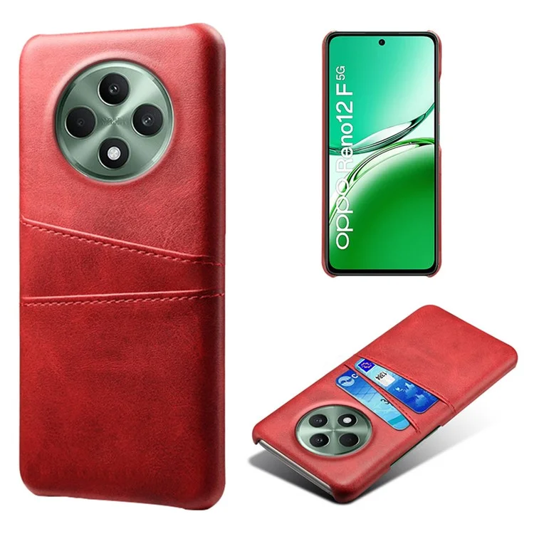 For Oppo Reno12 F 5G Case Dual Card Slots PU Leather + Hard PC Phone Cover - Orange-Cellmalls