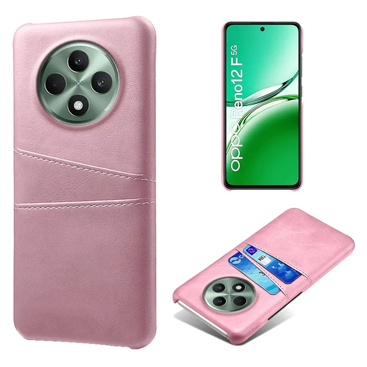 For Oppo Reno12 F 5G Case Dual Card Slots PU Leather + Hard PC Phone Cover - Orange-Cellmalls