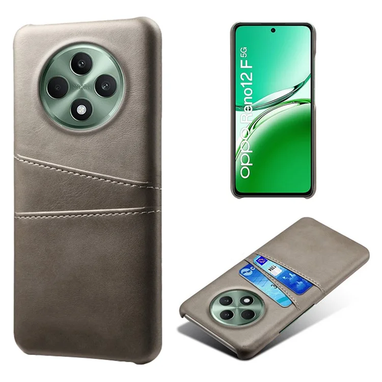 For Oppo Reno12 F 5G Case Dual Card Slots PU Leather + Hard PC Phone Cover - Orange-Cellmalls