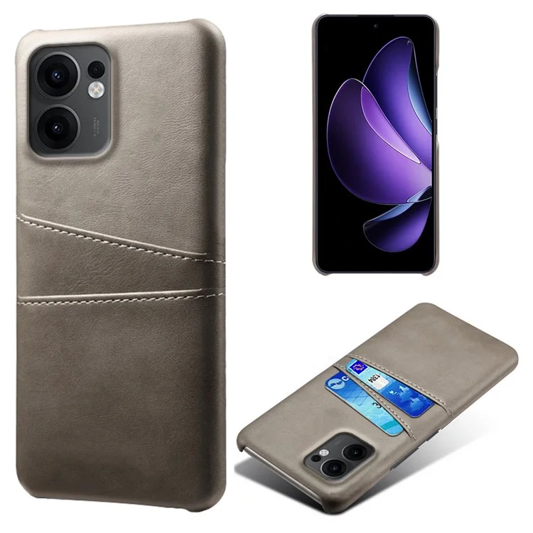 For Oppo Reno13 F 5G Case Dual Card Slots PU Leather + Hard PC Phone Cover - Orange-Cellmalls