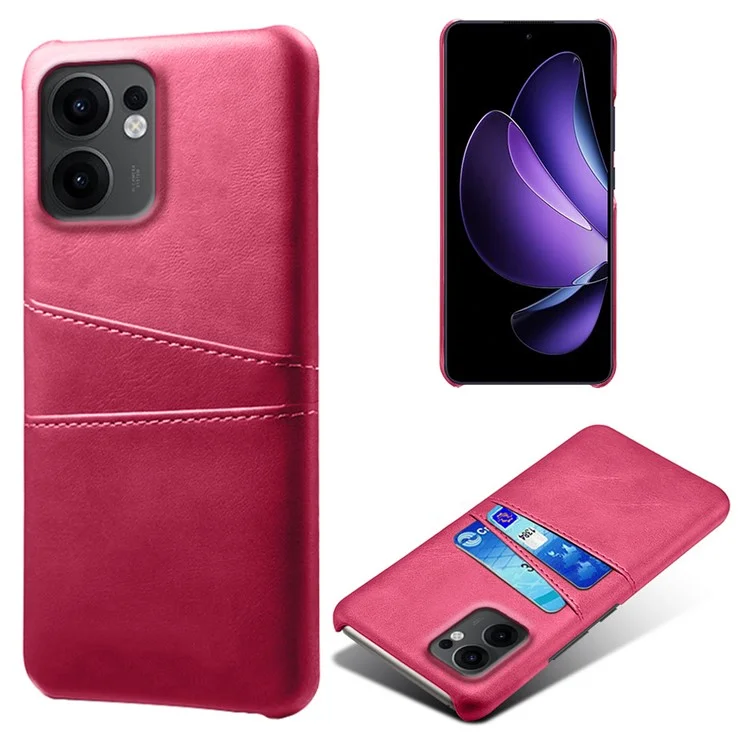 For Oppo Reno13 F 5G Case Dual Card Slots PU Leather + Hard PC Phone Cover - Orange-Cellmalls