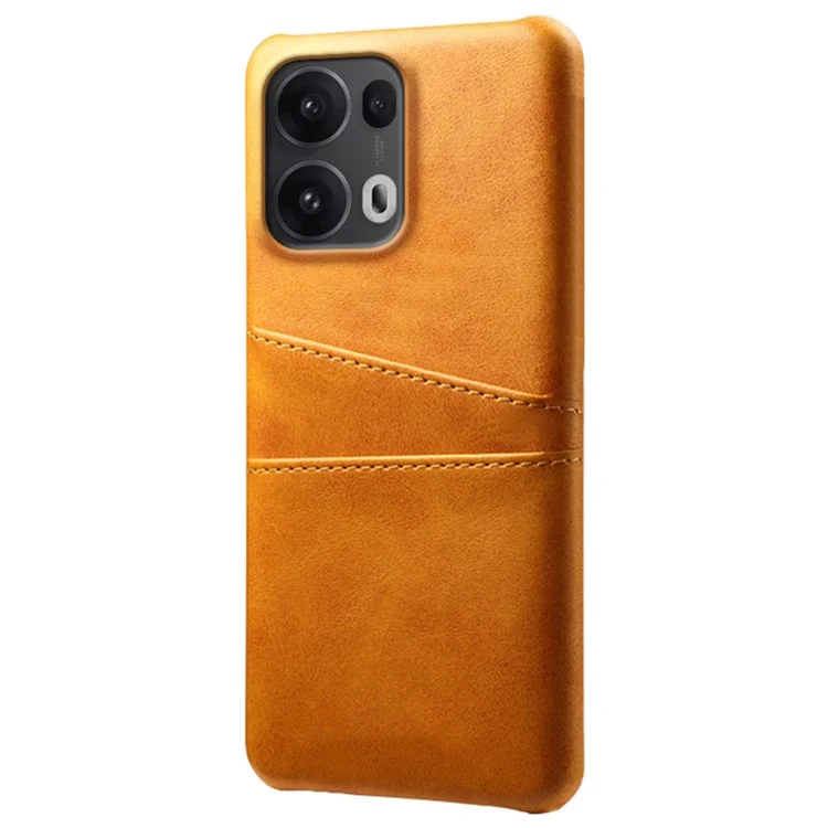 For Oppo Reno13 Pro 5G Case Dual Card Slots PU Leather + Hard PC Phone Cover - Orange-Cellmalls
