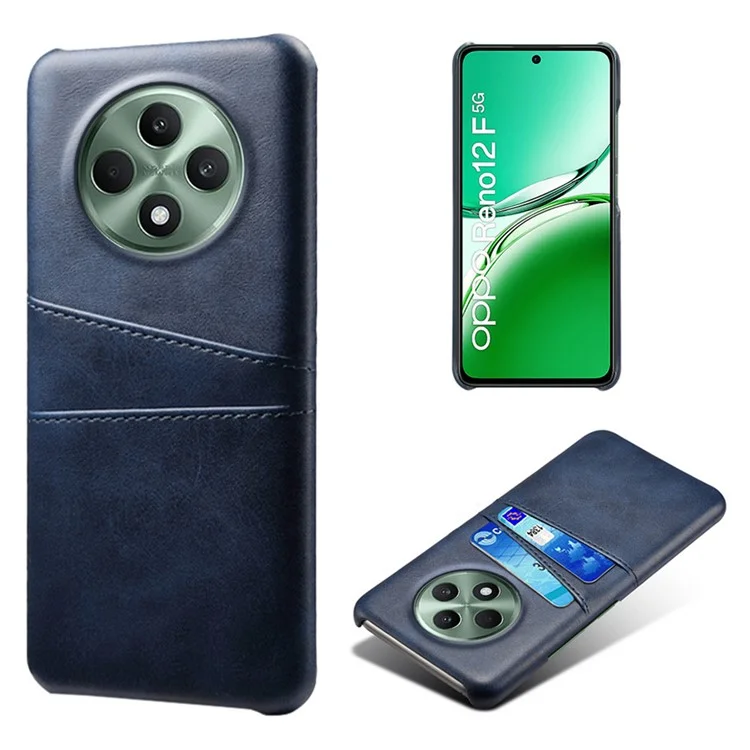 For Oppo Reno12 F 5G Case Dual Card Slots PU Leather + Hard PC Phone Cover - Orange-Cellmalls