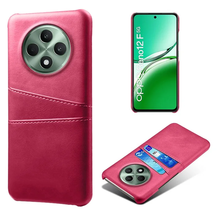 For Oppo Reno12 F 5G Case Dual Card Slots PU Leather + Hard PC Phone Cover - Orange-Cellmalls