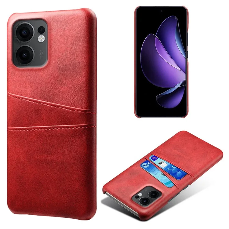 For Oppo Reno13 F 5G Case Dual Card Slots PU Leather + Hard PC Phone Cover - Orange-Cellmalls
