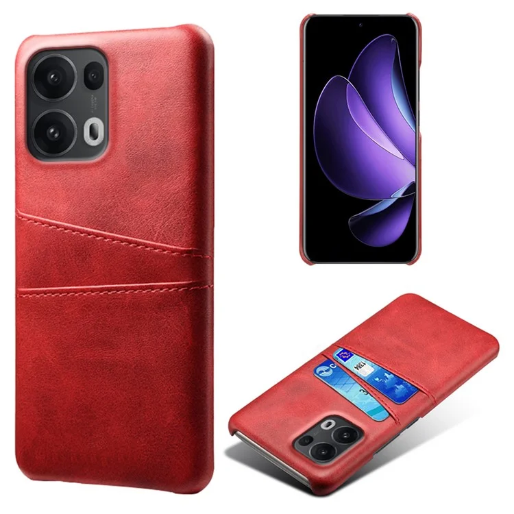 For Oppo Reno13 Pro 5G Case Dual Card Slots PU Leather + Hard PC Phone Cover - Orange-Cellmalls