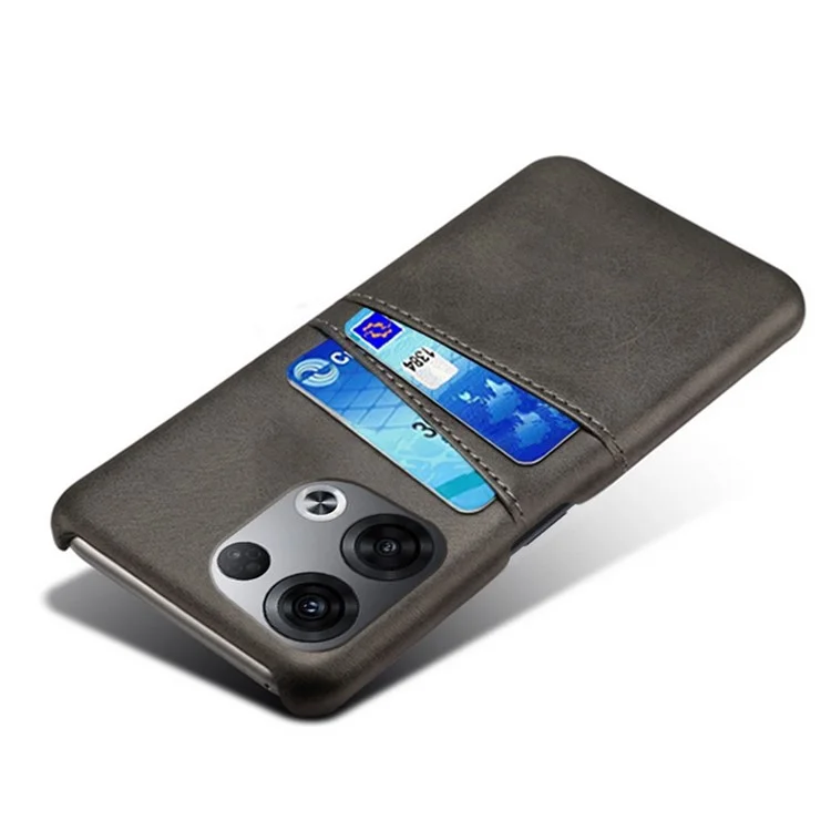 For Oppo Reno8 5G (China) / Reno8 5G (Global) Multipurpose Card Slots Phone Protector PU Leather Coated Hard PC Cover Case - Black-Cellmalls