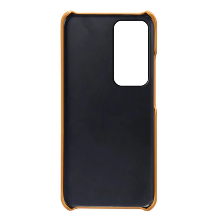 For Oppo Reno12 5G (Global) Case Dual Card Slots PU Leather + Hard PC Phone Cover - Orange-Cellmalls