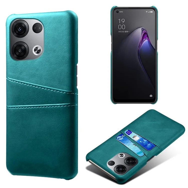 For Oppo Reno8 5G (China) / Reno8 5G (Global) Multipurpose Card Slots Phone Protector PU Leather Coated Hard PC Cover Case - Black-Cellmalls