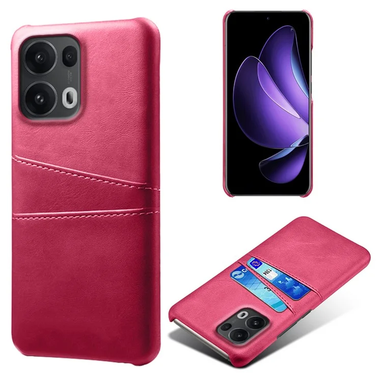 For Oppo Reno13 Pro 5G Case Dual Card Slots PU Leather + Hard PC Phone Cover - Orange-Cellmalls