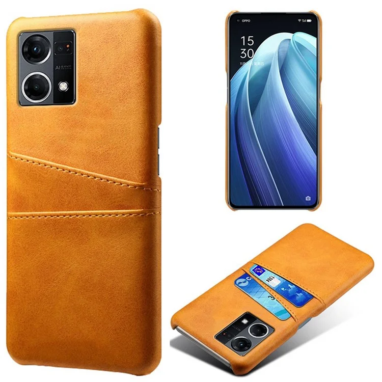 For Oppo Reno7 4G Multipurpose Phone Case with Two Card Slots Phone Protector PU Leather Coated Hard PC Cover - Black-Cellmalls