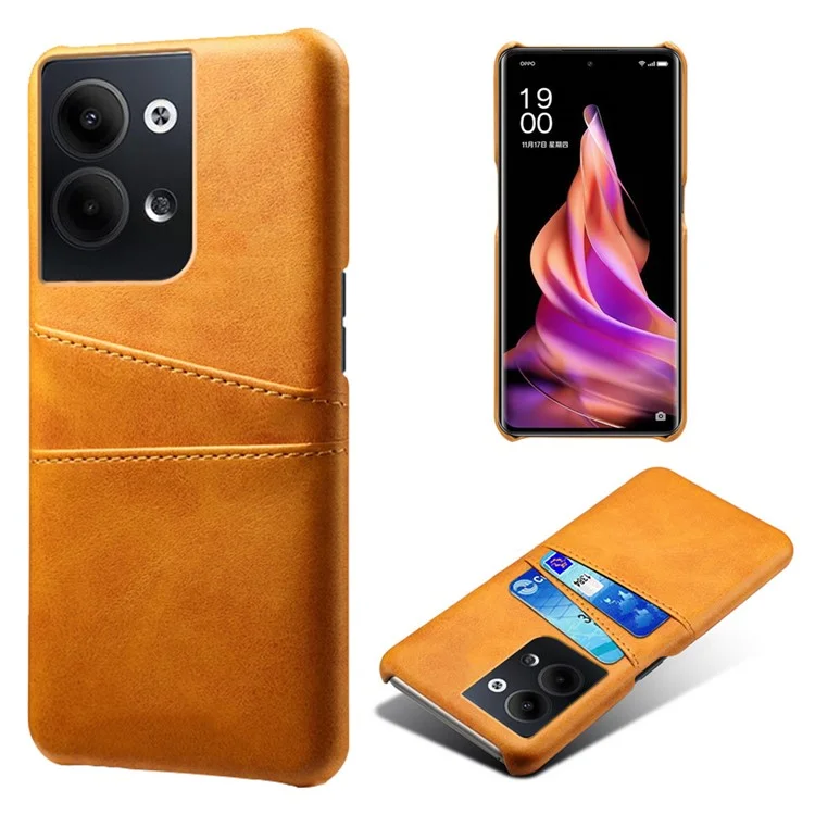 For Oppo Reno9 5G / Reno9 Pro 5G Phone Case with 2 Card Slots Pocket PU Leather + Hard PC Cover - Black-Cellmalls